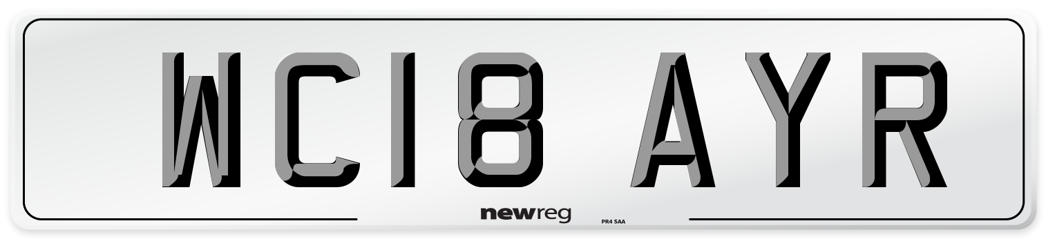 WC18 AYR Number Plate from New Reg